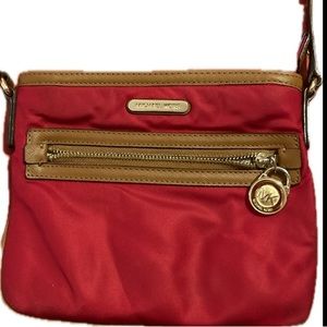 COPY - MICHAEL KORS - Authentic bag Brown Gold Red Nylon Kempton crossbody bag